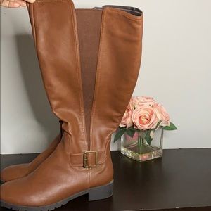 Brown Vegan Leather knee high boots